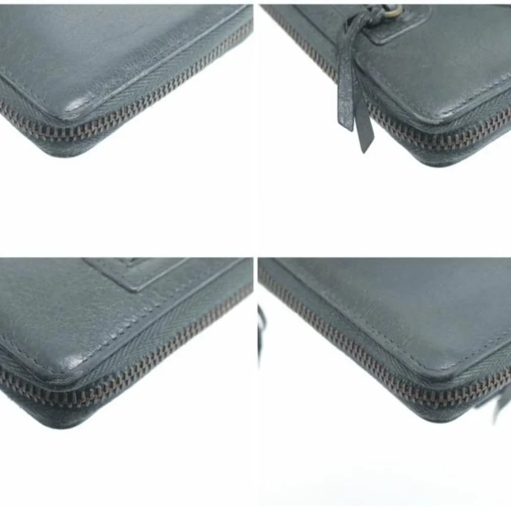 Balenciaga Black Leather Arena Classic Long Wallet